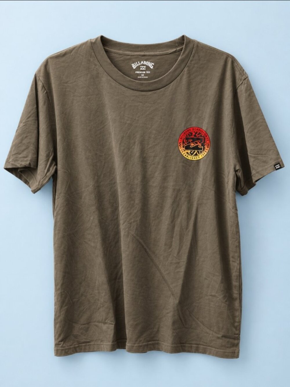 Billabong Men's XL Olive Green Graphic T-Shirt Surf Skate Casual Tee